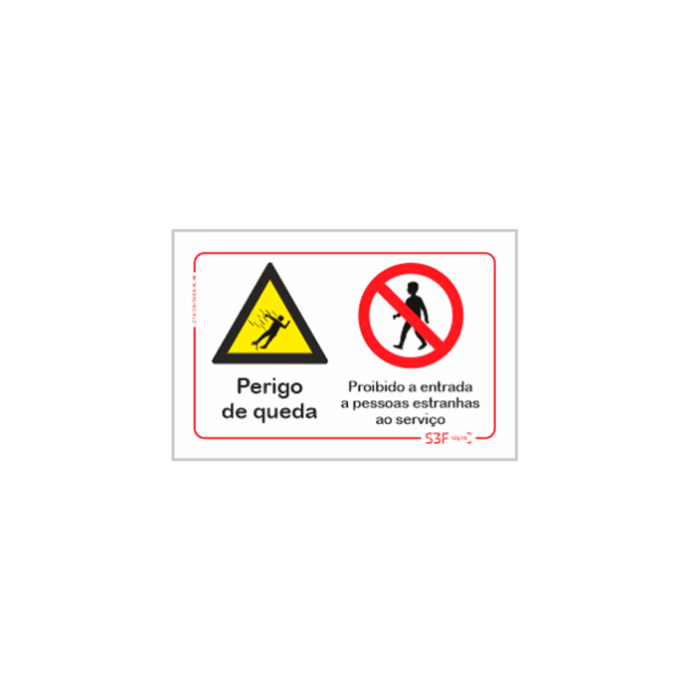 Sinal para estaleiro, perigo de queda e proibida a entrada a pessoas estranhas ao servi�o image