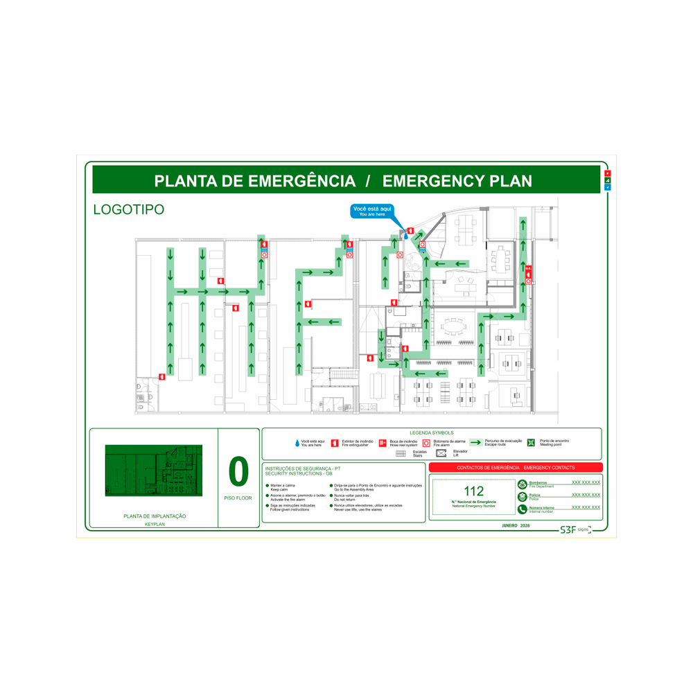 Planta de emerg�ncia em PVC Opaco e Policarbonato image