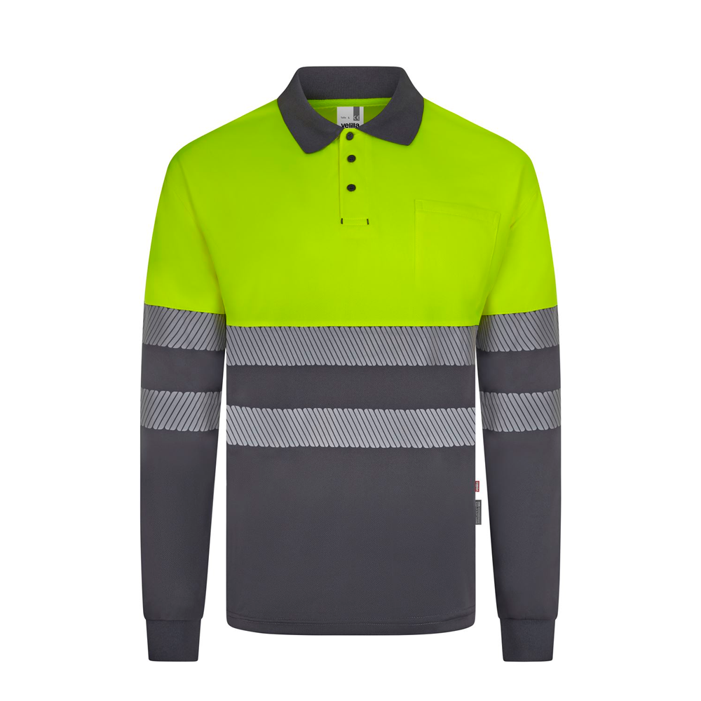 Polo Bicolor de Alta Visibilidade de Manga Comprida image